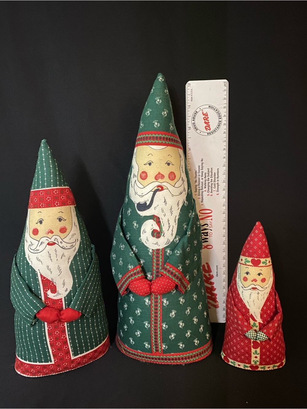 Set of 3 Stuffed Santa’s